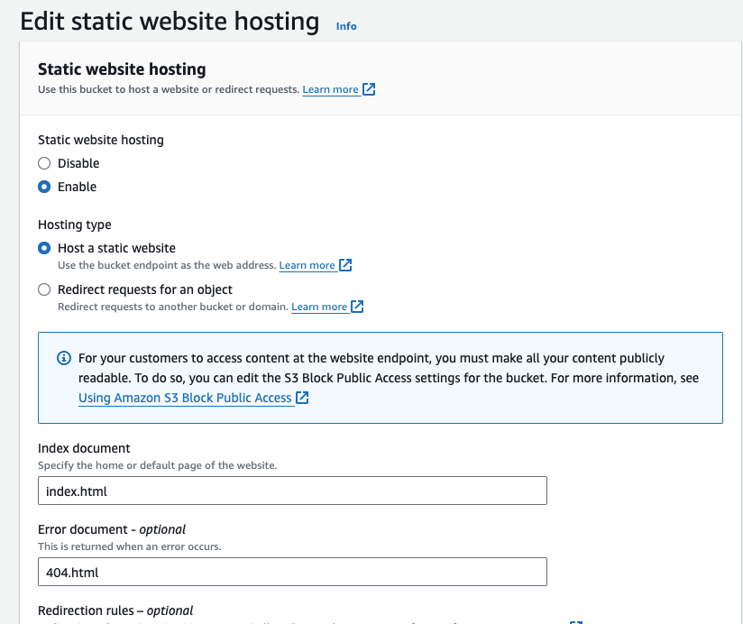 Static Website Hosting